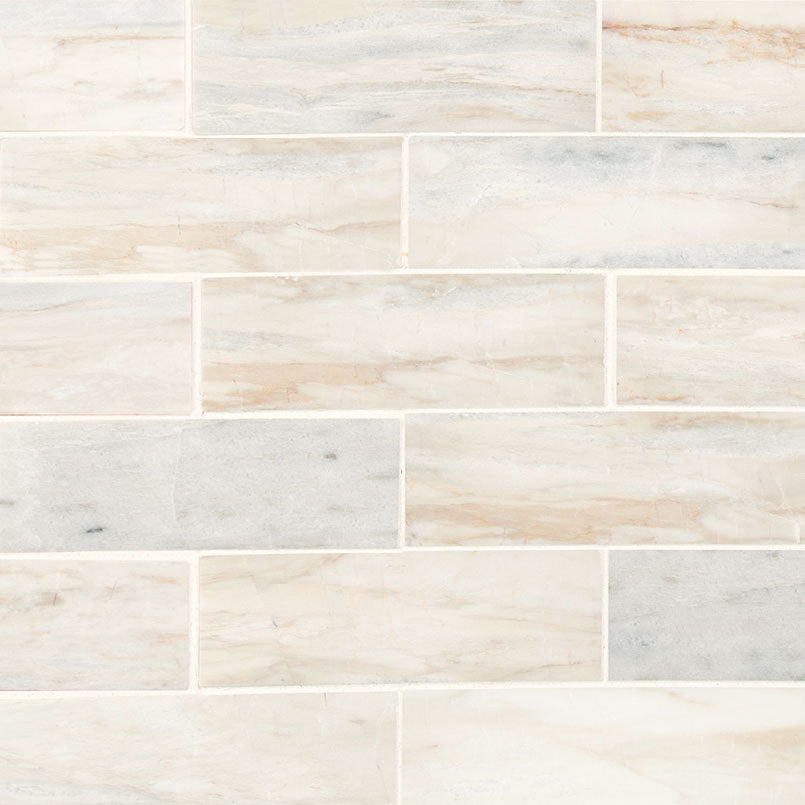 MSI Angora Subway Polished Tile 2x6 — Natural Stone Mosaic natural stone mosaic mesh-mounted for shower