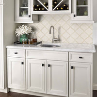 MSI Highland Park Antique White Arabesque Tile — surface detail in white tonality