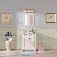 MSI Highland Park Antique White Arabesque Tile — surface detail in white tonality