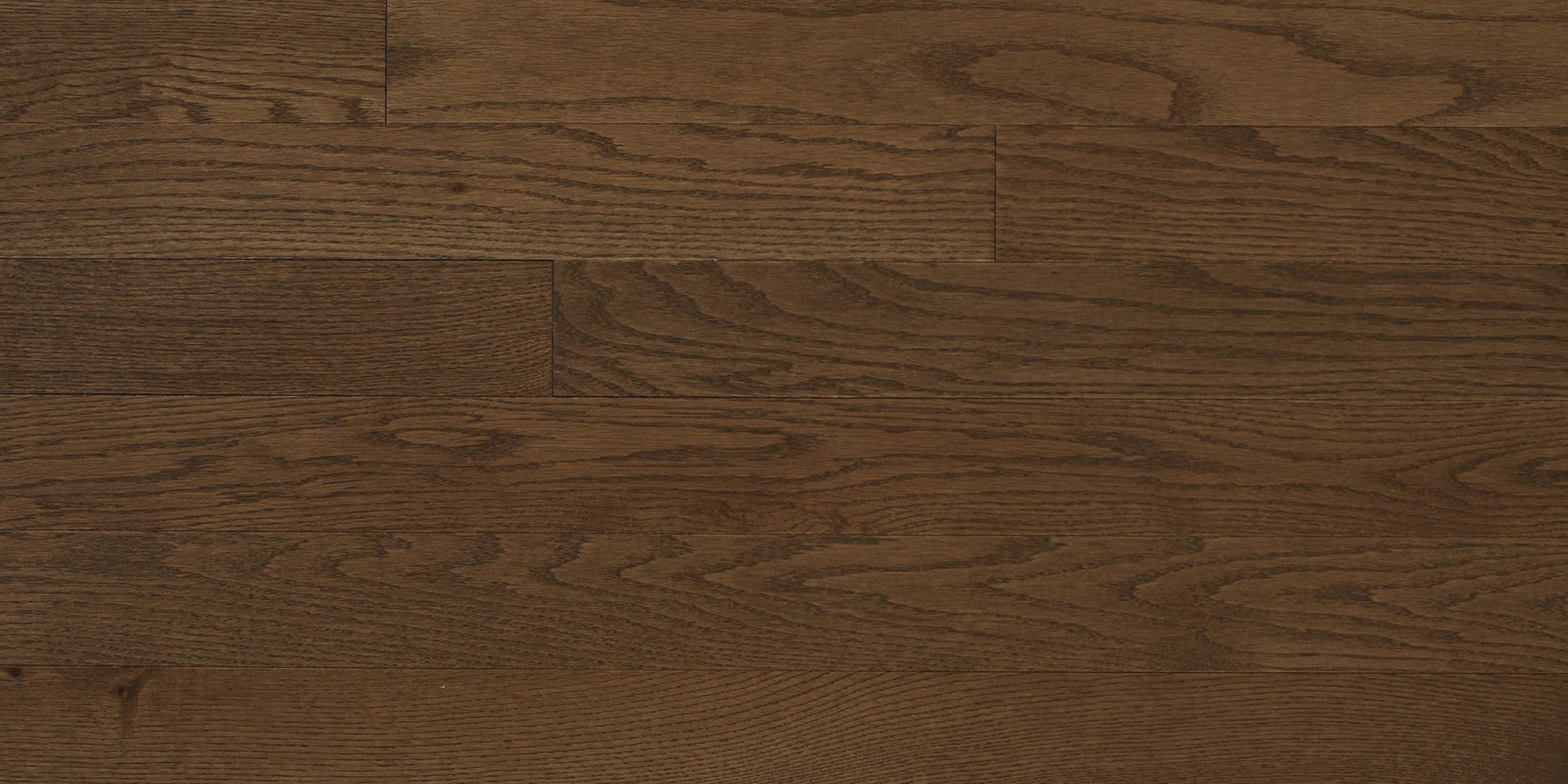 Close-up of Appalachian Signature Red Oak Treebark 3-1/4 inch solid hardwood plank with Semi-Gloss Evershine finish.