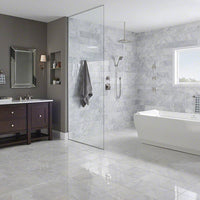 MSI Arabescato Carrara Subway Tile 4x12 — surface detail in natural tonality
