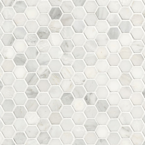 MSI Arabescato Carrara 1" Hexagon Mosaic Tile