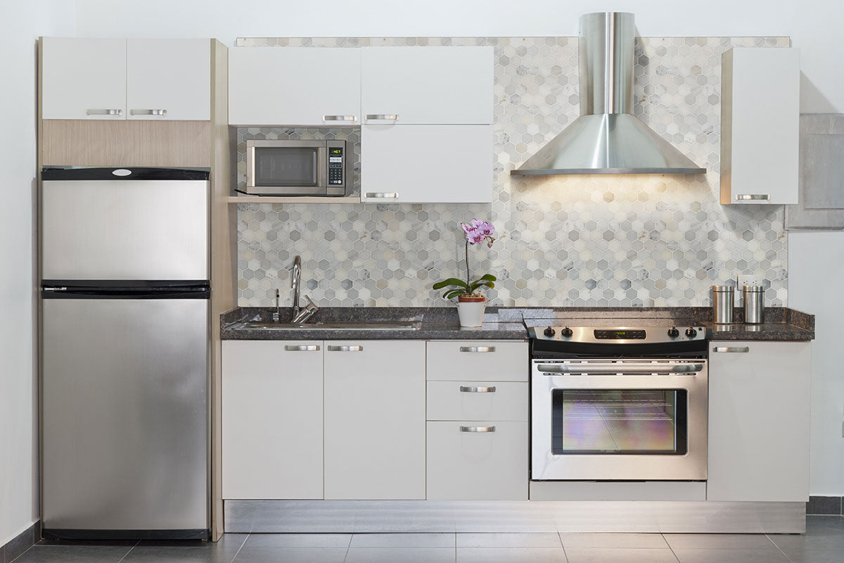 MSI Arabescato Carrara 2" Hexagon Mosaic Tile — surface detail in natural tonality