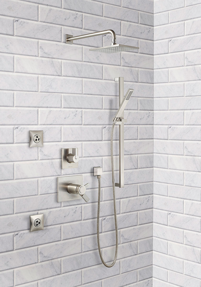 MSI Arabescato Carrara Beveled Tile 4x12 — surface detail in natural tonality