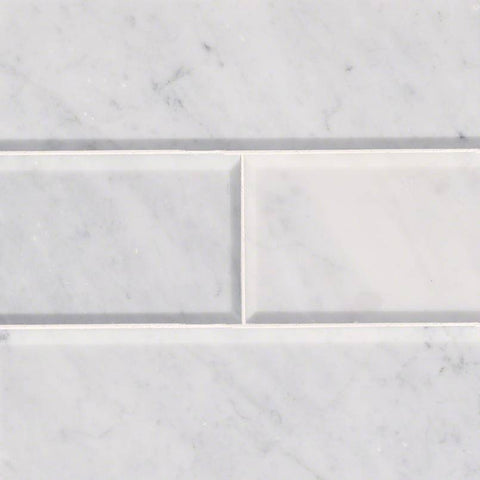 MSI Arabescato Carrara Beveled Tile 4x12