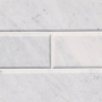 MSI Arabescato Carrara Beveled Tile 4x12 — Marble Threshold honed beveled