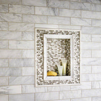 MSI Arabescato Carrara Subway Tile 4x12 — surface detail in natural tonality