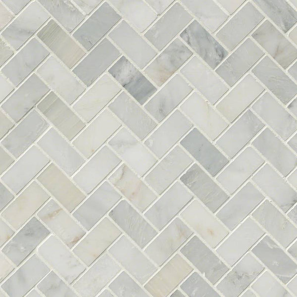 MSI Arabescato Carrara Herringbone Pattern