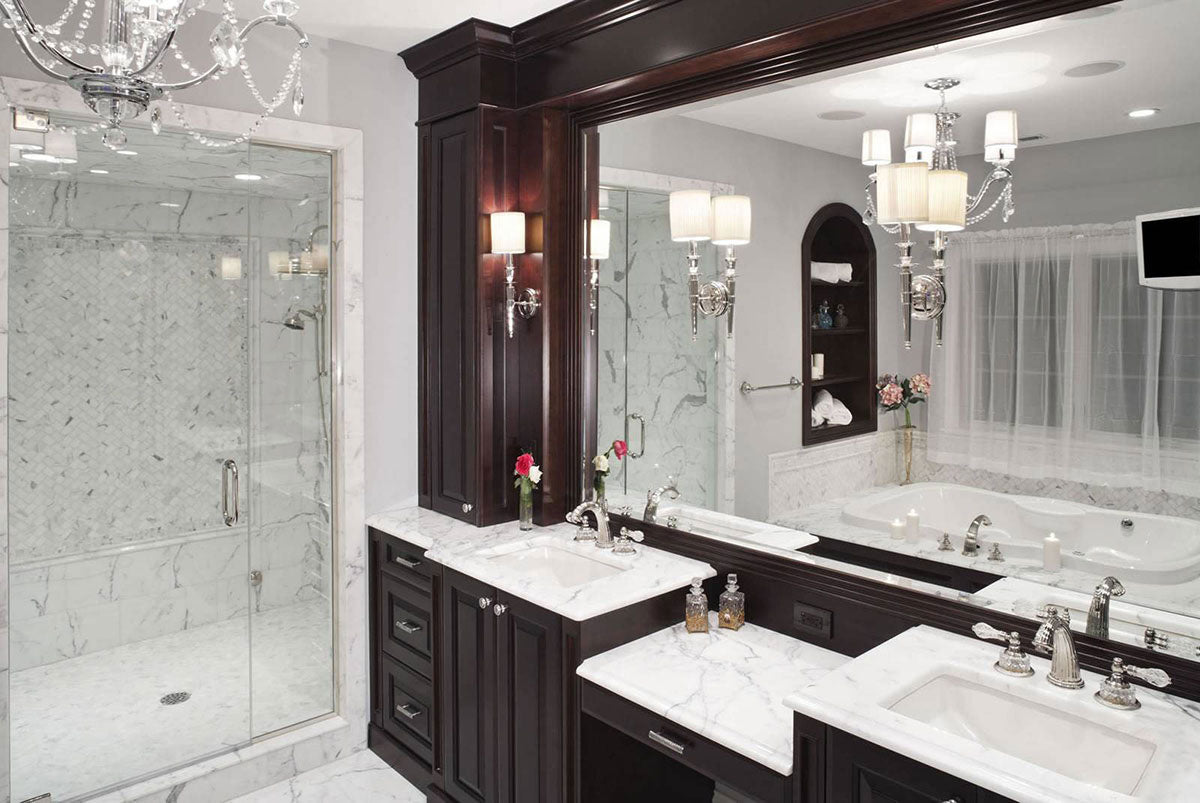 MSI Arabescato Carrara Herringbone Pattern — surface detail in natural tonality