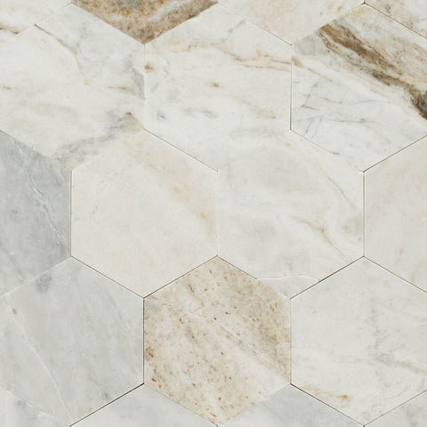 MSI Arabescato Venato 4" Hex Peel and Stick