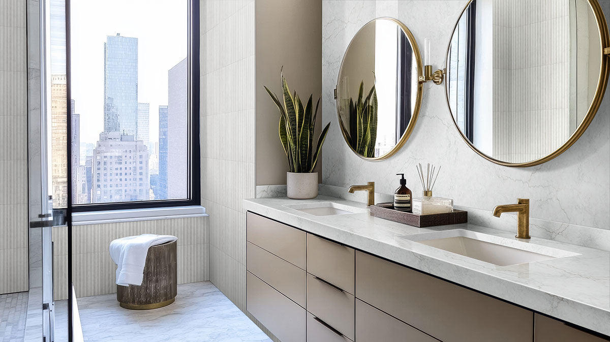 MSI Arabescato Venato Tile 4x12 Slat Honed — surface detail in natural tonality