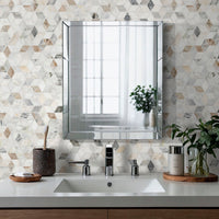 MSI Arabescato Venato Cube Marble Tile — surface detail in natural tonality
