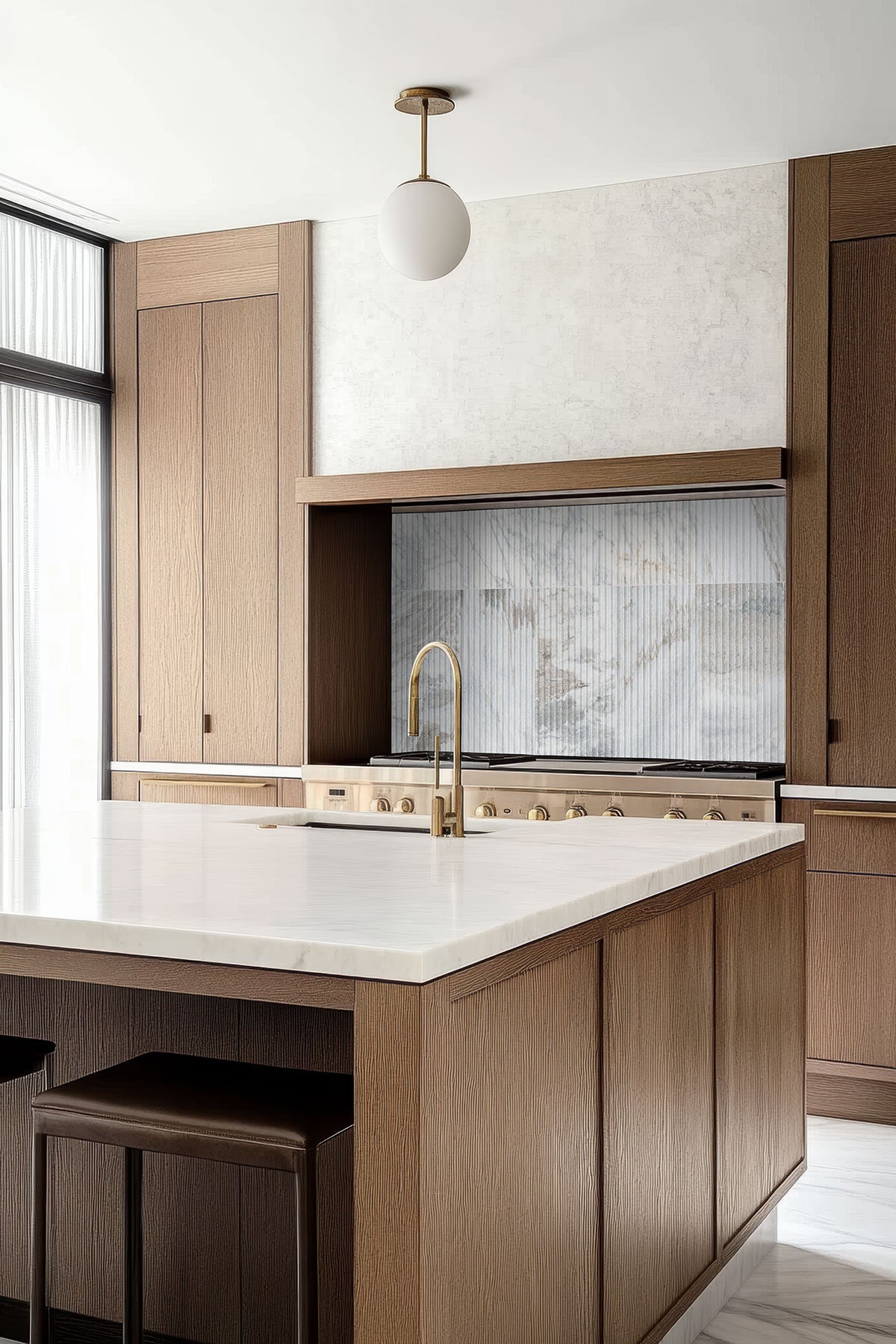 MSI Arabescato Venato Valentino Fluted 12x24 Honed — surface detail in natural tonality