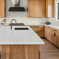 MSI Arabescato Venato Herringbone 1x2 Tile — surface detail in natural tonality