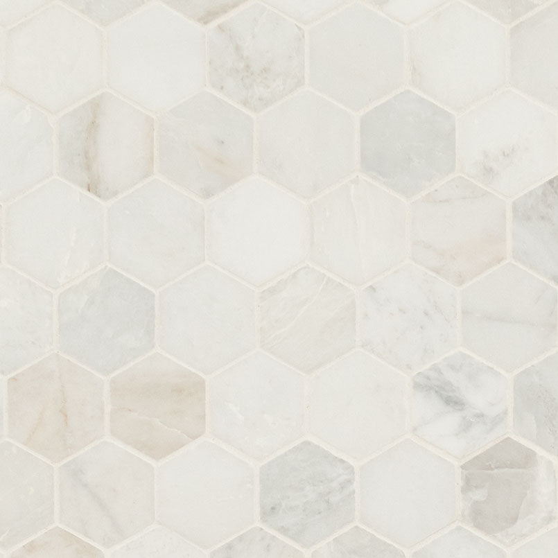 MSI Arabescato Venato Hexagon Tile — Natural Stone Mosaic honed