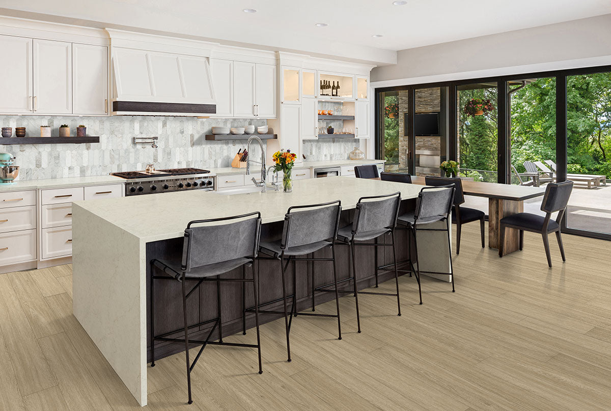 MSI Arabescato Venato Picket Tile — surface detail in natural tonality