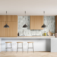 MSI Arabescato Venato Picket Tile — surface detail in natural tonality