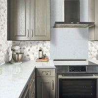 MSI Arabescato Venato Cube Marble Tile — surface detail in natural tonality