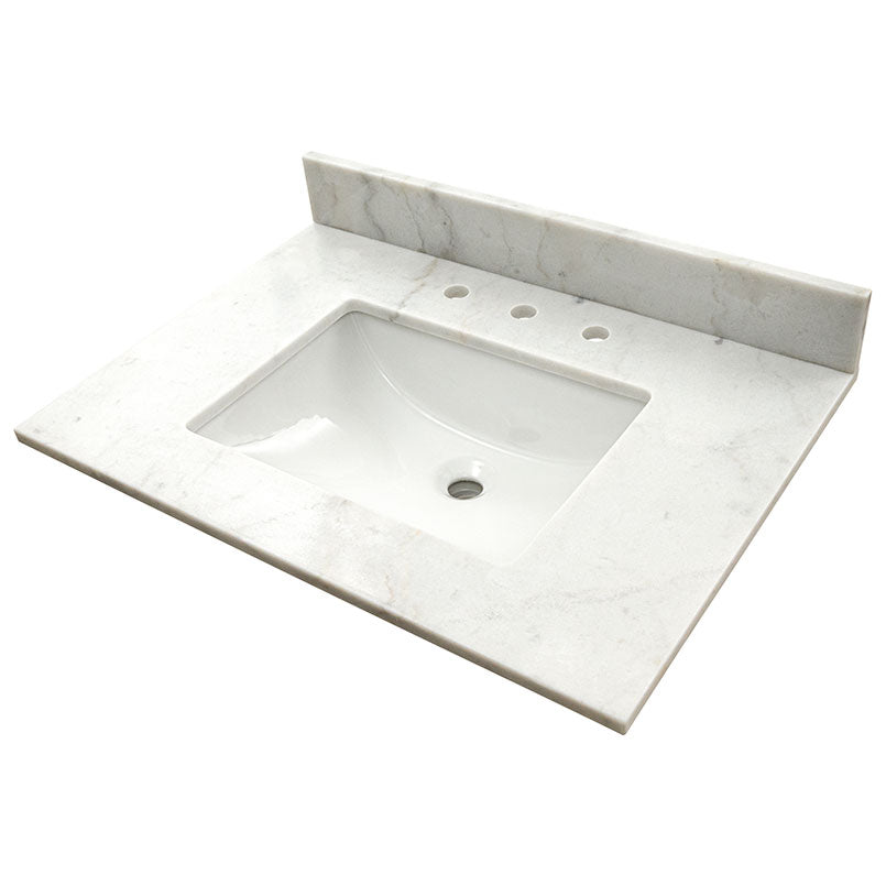 Arabesque Carrara Vanity Top with Sink