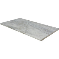 MSI Argento Travertino Porcelain Coping — Pool Coping double-bullnose quarried marble pool edge