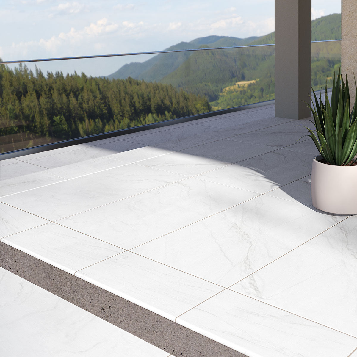 MSI Kaya Zermatta Blanca Porcelain Paver — surface detail in natural tonality