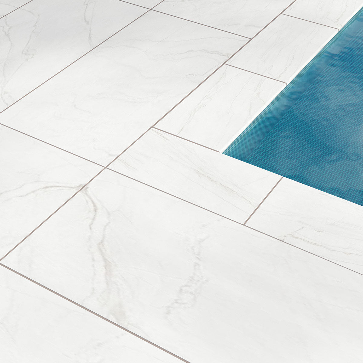 MSI Kaya Zermatta Blanca Porcelain Paver — surface detail in natural tonality