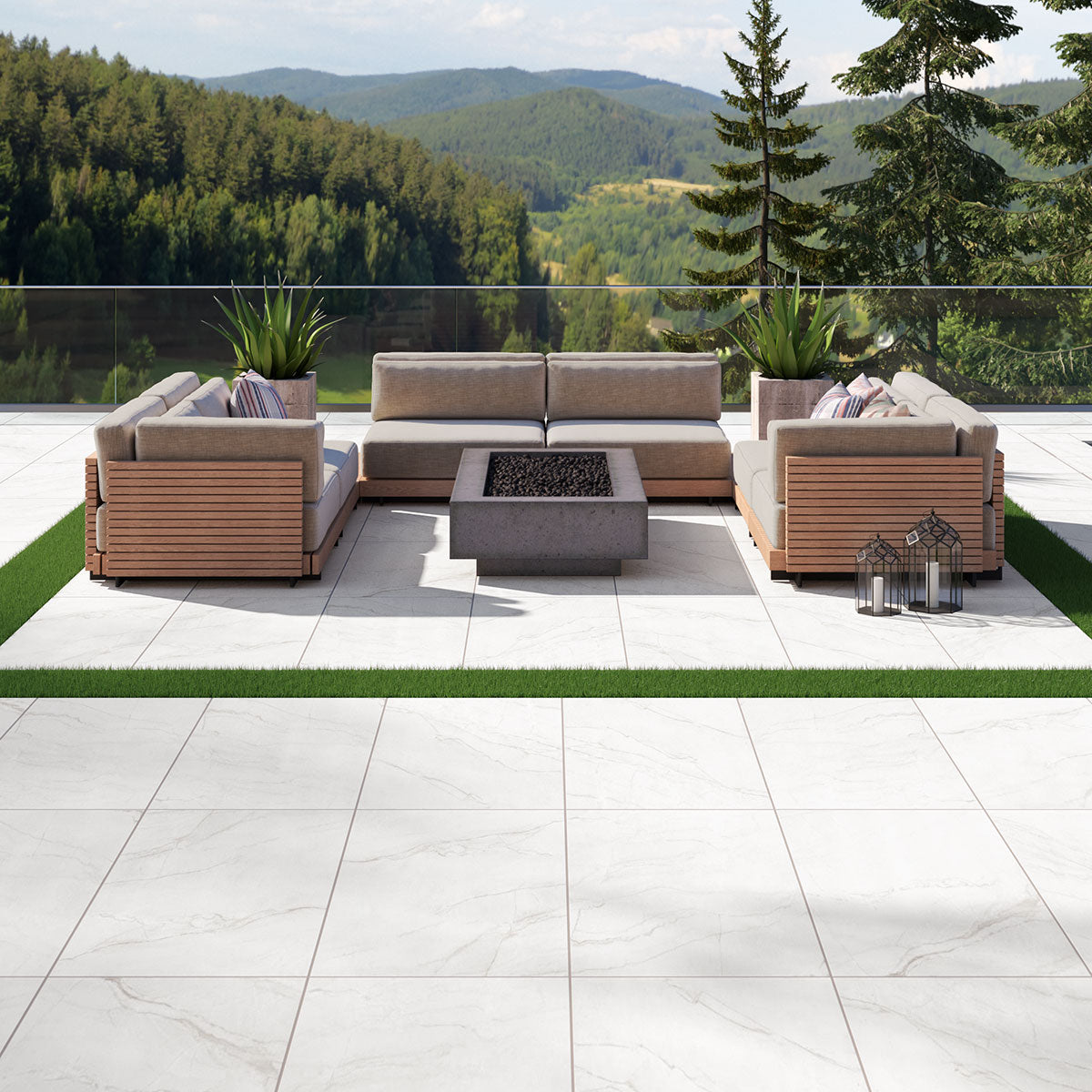MSI Kaya Zermatta Blanca Porcelain Paver — surface detail in natural tonality