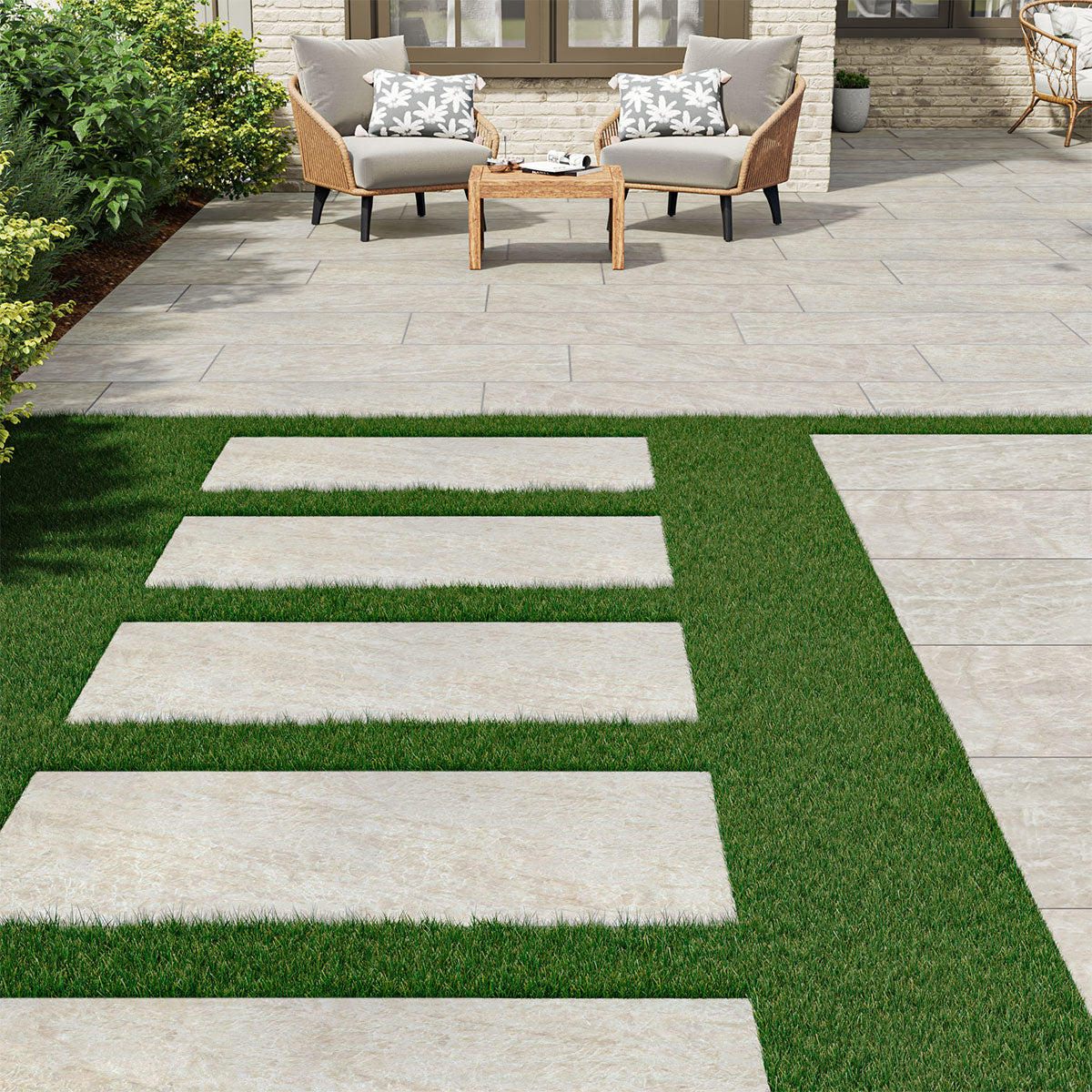 MSI Legions Taja Ivory Porcelain Paver — surface detail in ivory tonality