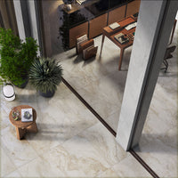 MSI Livingstyle Travertino Porcelain Paver — surface detail in natural tonality