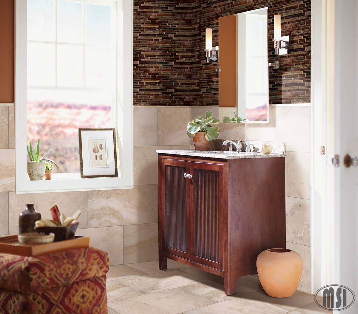 MSI Artista Interlocking Tile — surface detail in natural tonality