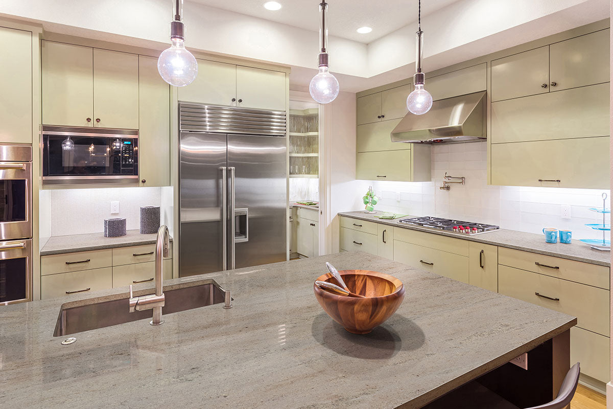 MSI Astoria — surface detail in natural tonality quarried slab for kitchen and counter install