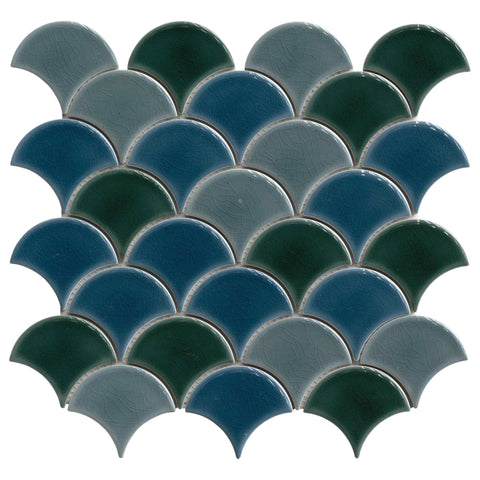 MSI Azul Scallop 8mm Mosaic Tile