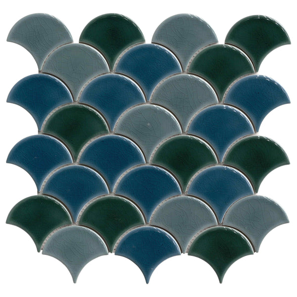 MSI Azul Scallop 8mm Mosaic Tile