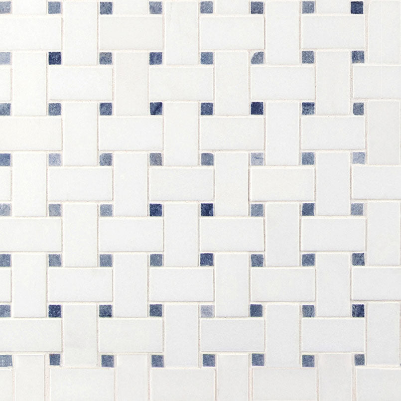 MSI Azula Basketweave Tile — Natural Stone Mosaic polished natural stone mosaic mesh-mounted for shower