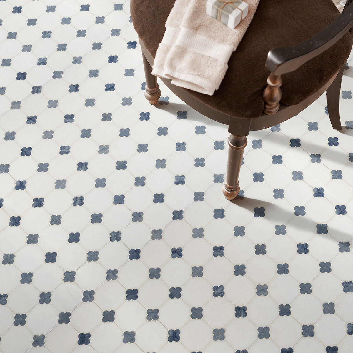MSI Azula Floret Mosaic Tile — surface detail in natural tonality