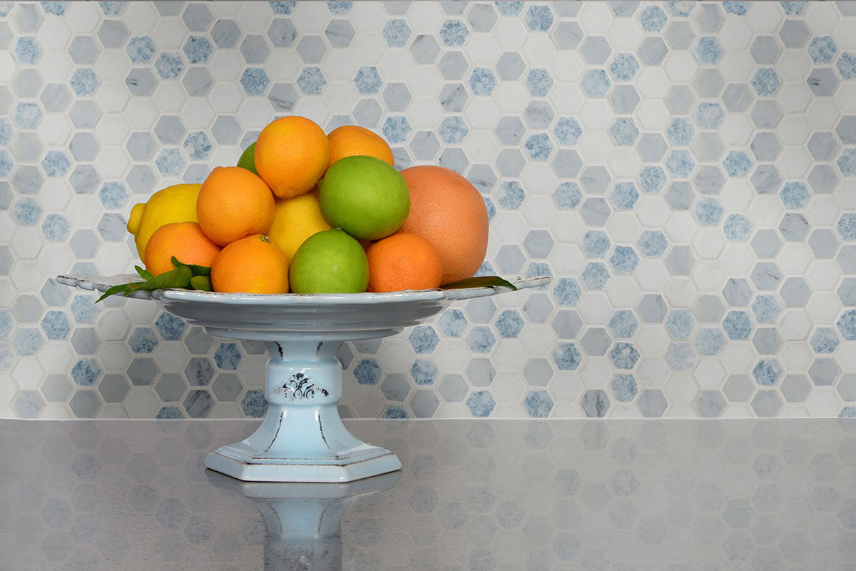 MSI Azula Hexagon Mosaic Tile — surface detail in natural tonality
