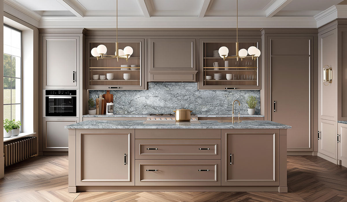 MSI Azure Mist — surface detail in natural tonality quarried slab for kitchen and counter install
