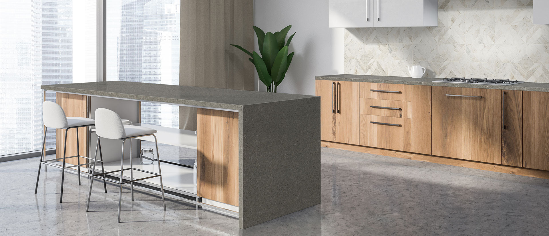 MSI Babylon Gray - Quartz Island Countertop