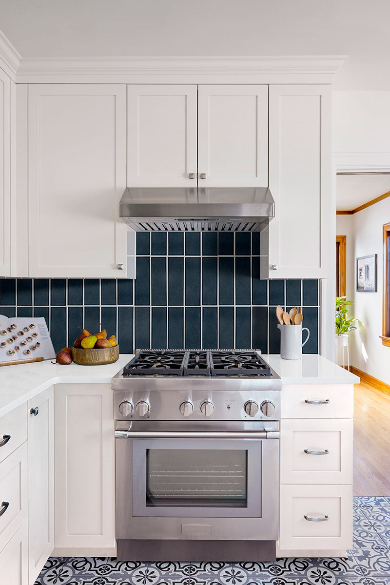 MSI Highland Park Bay Blue 4x12 Tile — surface detail in blue tonality