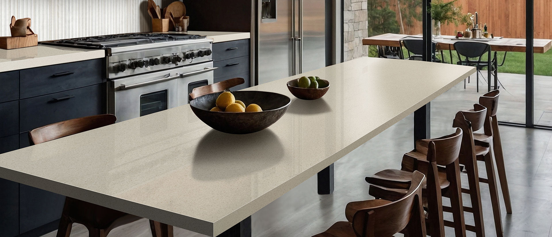 MSI Bayshore Sand, surface detail in sand tonality engineered slab for kitchen and feature install, fifth view