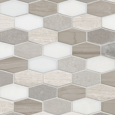 MSI White Oak Bellagio Blend Elongated Hexagon