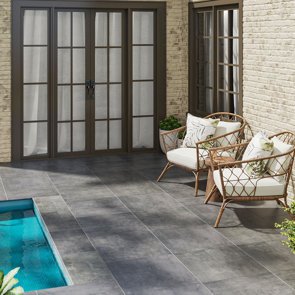MSI Beton Antracite Porcelain Paver — surface detail in natural tonality