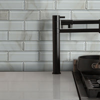 MSI Ivory Amber Beveled Subway Tile — surface detail in ivory tonality