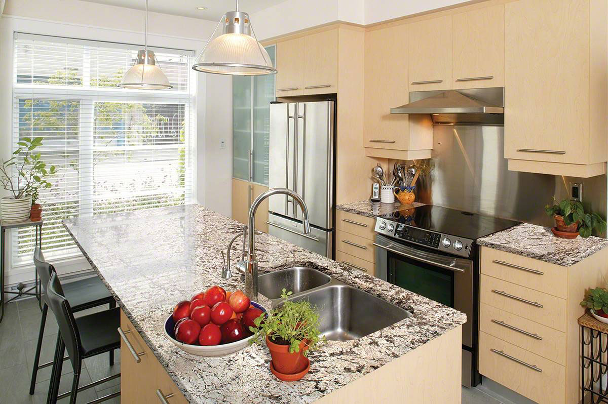 MSI Bianco Antico — surface detail in natural tonality quarried slab for kitchen and counter install