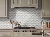 MSI Bianco Dolomite Marble Chevron Pattern