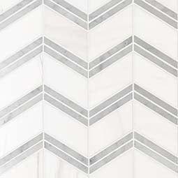 Bianco Dolomite Marble Chevron Pattern