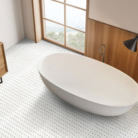 MSI Bianco Dolomite Dotty Pattern Mosaic — surface detail in natural tonality