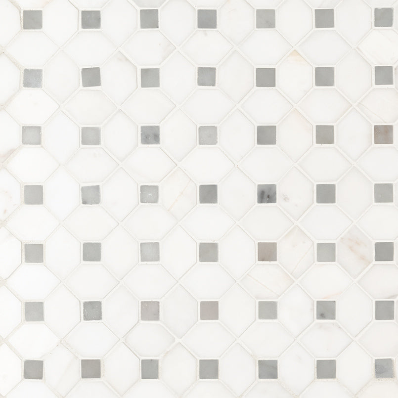 MSI Bianco Dolomite Dotty Pattern Mosaic — Natural Stone Mosaic