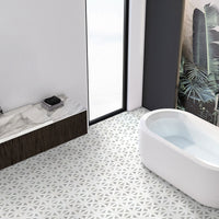 MSI Bianco Dolomite Geometrica Tile — surface detail in natural tonality