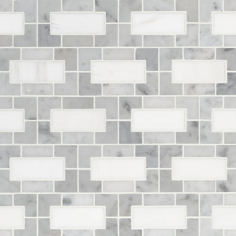 MSI Bianco Dolomite Lynx Polished Marble Tile — Natural Stone Mosaic